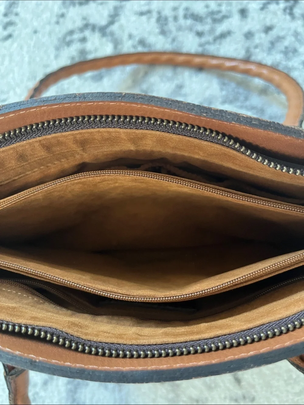 Patricia Nash Calvi Heritage Tan Leather Top-Handle Satchel
